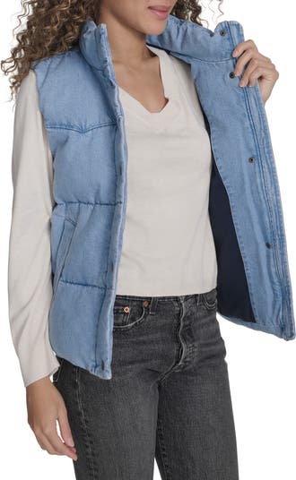 Western Denim Puffer Vest