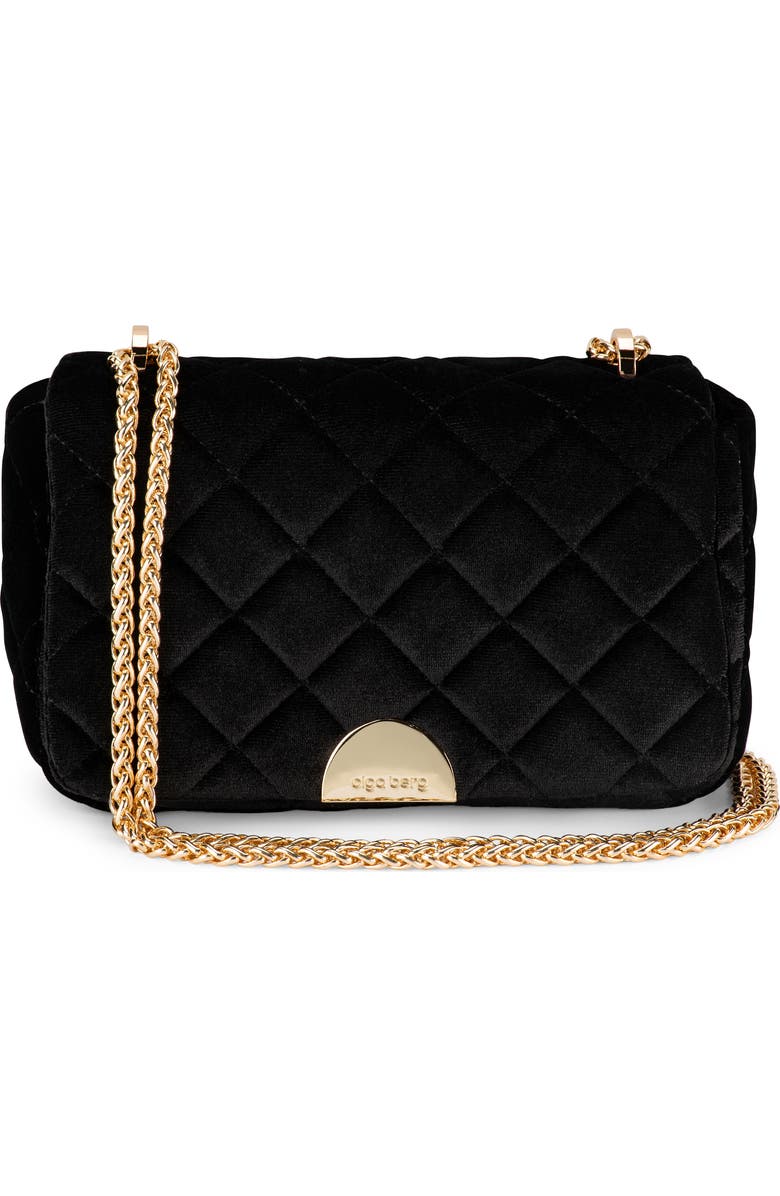 Olga Berg Helen Quilted Velvet Convertible Shoulder Bag, Main, color,