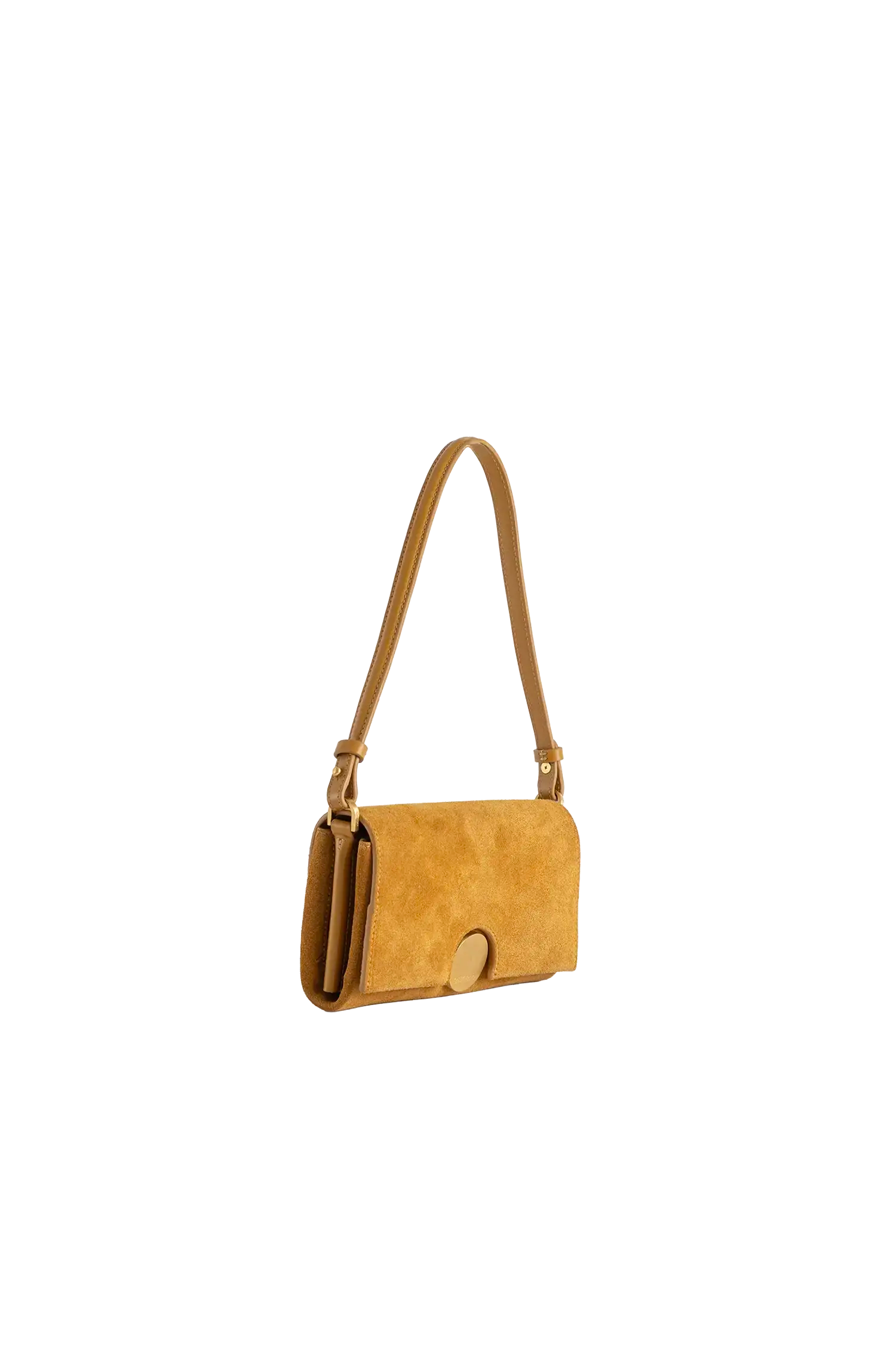 12AM Suede Baguette Bag, Alternate, color, Honey