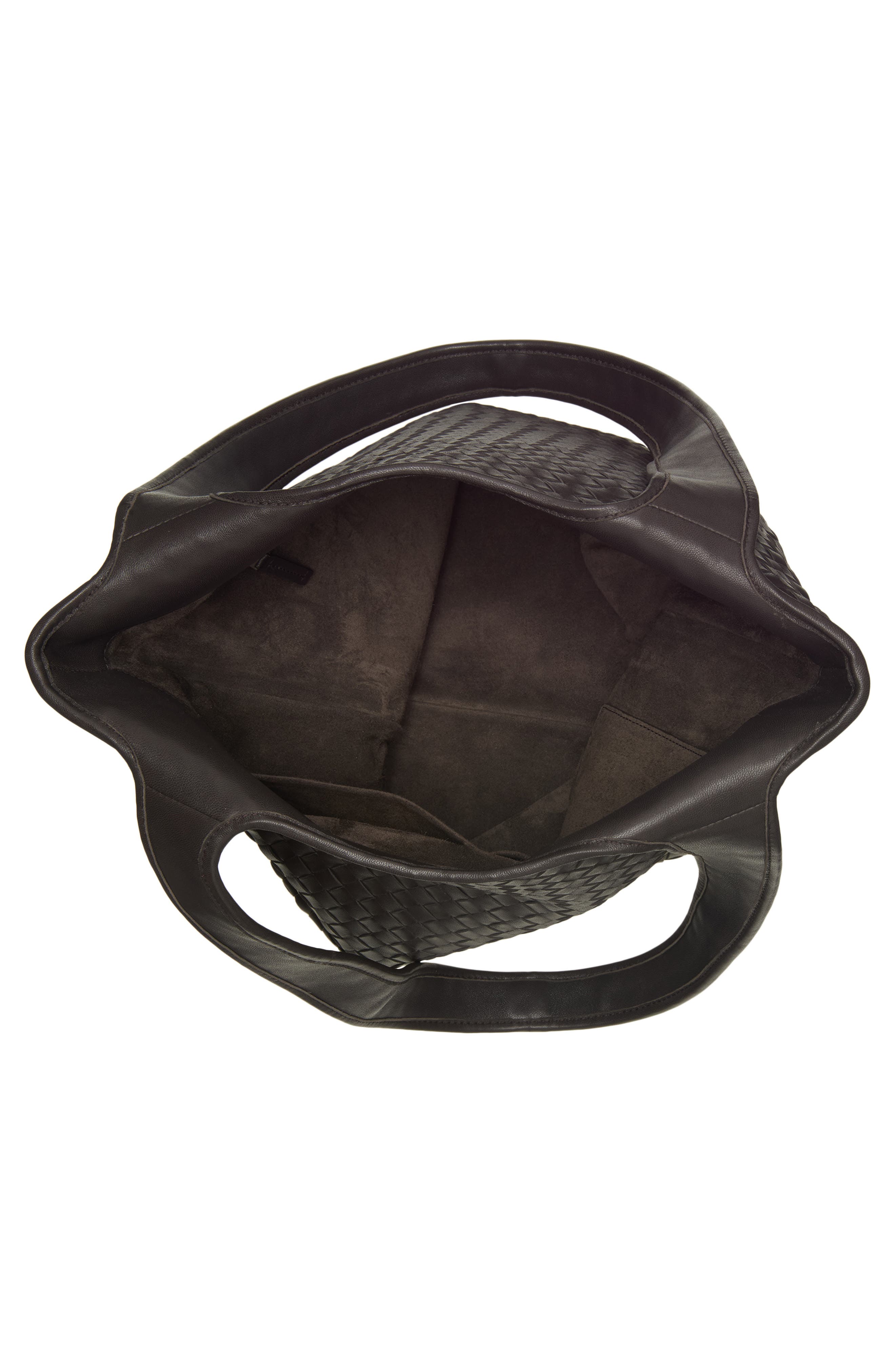 Bottega Veneta Veneto Small Intrecciato Leather Tote, Alternate, color, 2008 Espresso-Silver