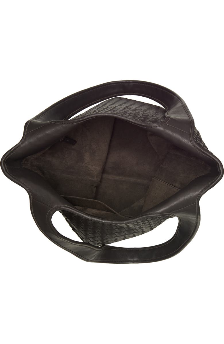 Bottega Veneta Veneto Small Intrecciato Leather Tote, Alternate, color, 2008 Espresso-Silver