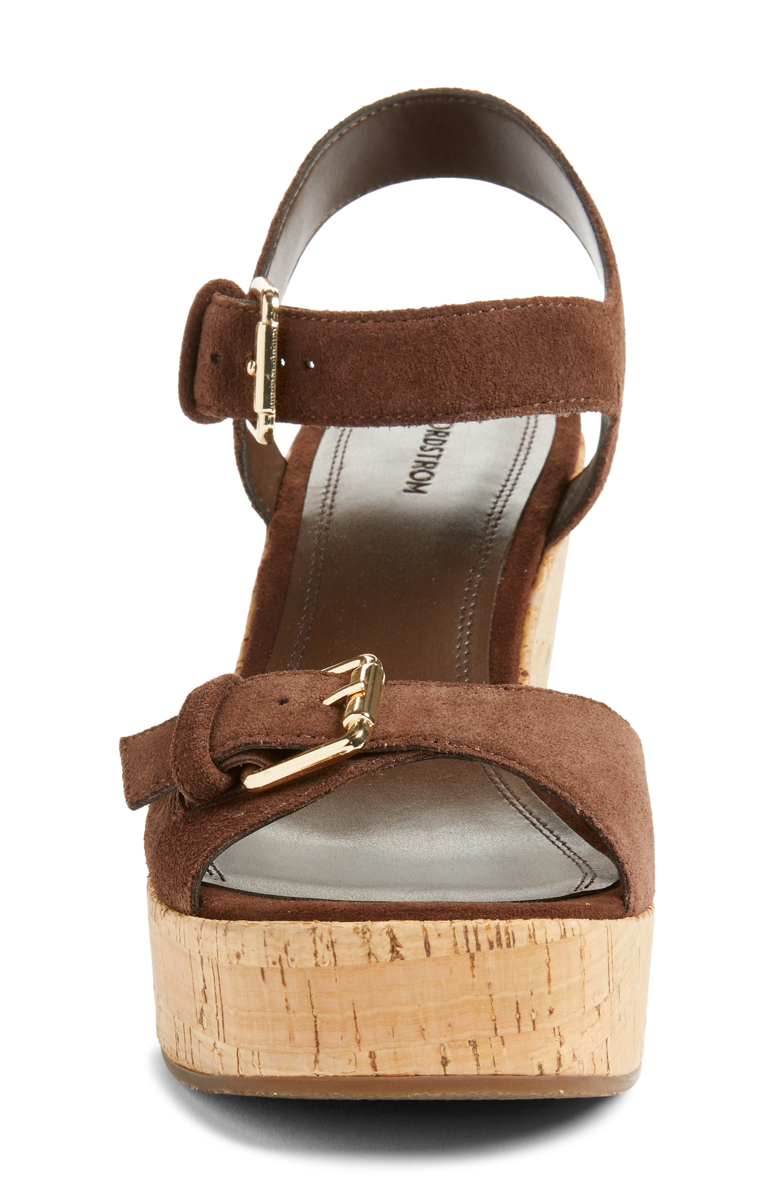 Nordstrom Nomi Ankle Strap Platform Wedge Sandal, Alternate, color, Brown Chocolate