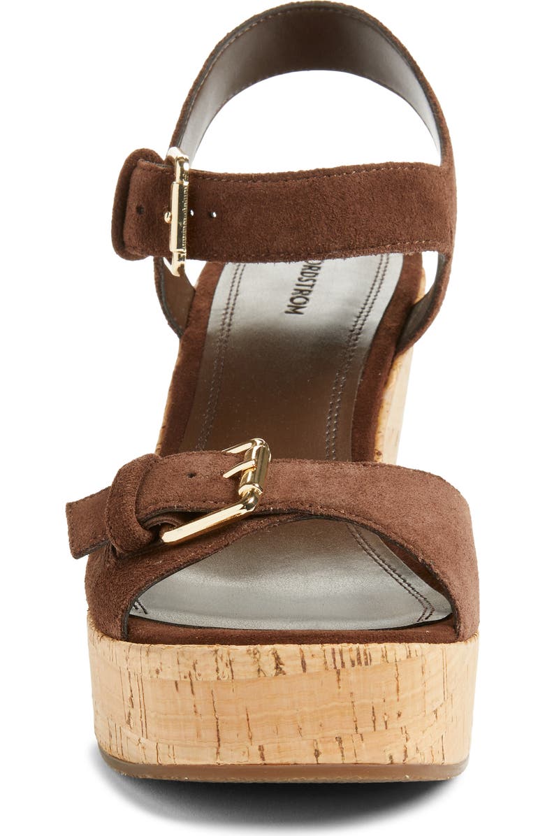 Nordstrom Nomi Ankle Strap Platform Wedge Sandal, Alternate, color, Brown Chocolate