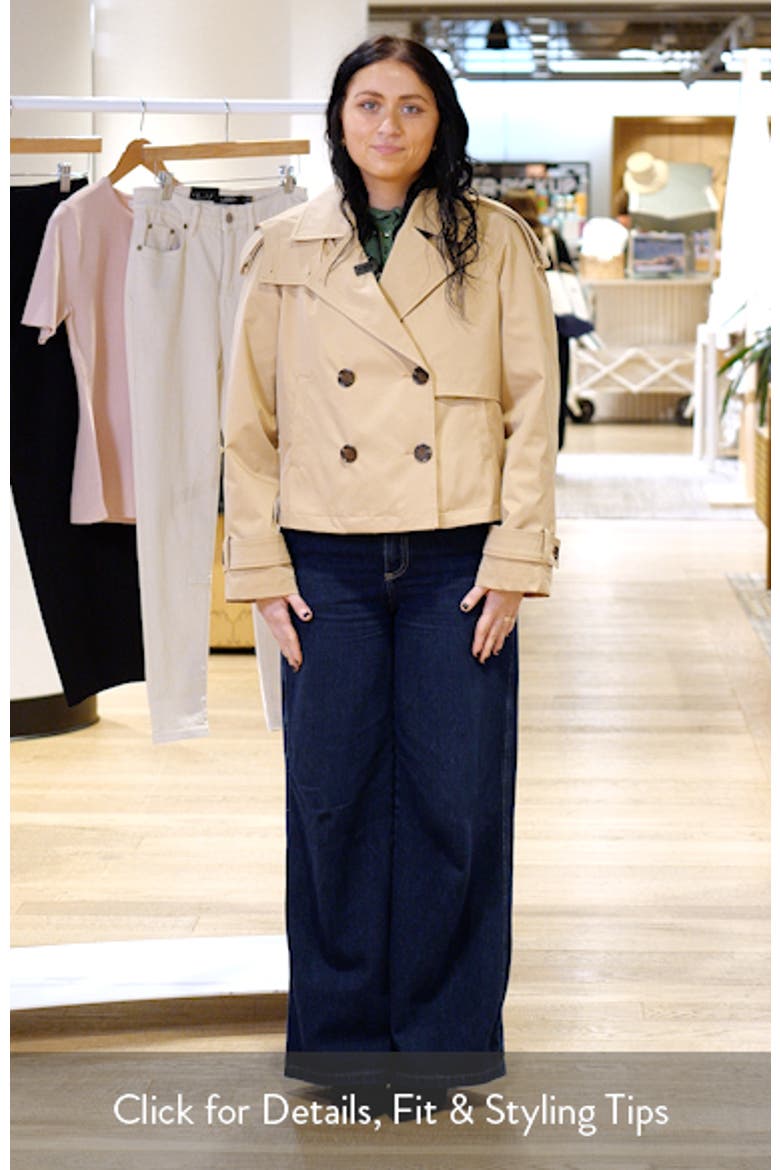 Michael Kors Crop Trench Coat with Removable Hood (Women) | Nordstrom