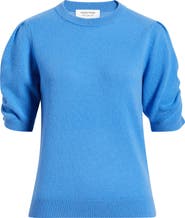 Nordstrom Ruched Short Sleeve Cashmere Sweater