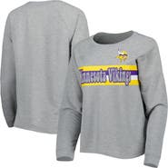 Outerstuff Juniors Heathered Gray Minnesota Vikings All Striped Up Raglan Long Sleeve T-Shirt