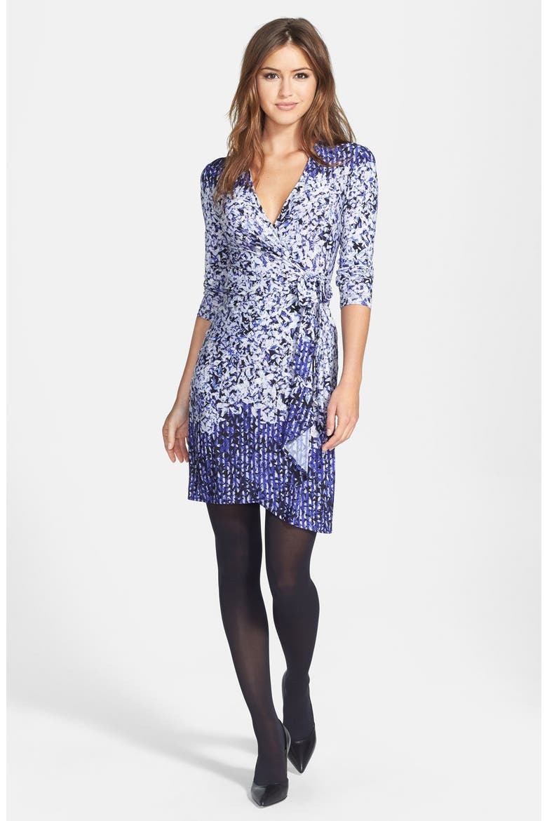 Engineered Print Matte Jersey Wrap Dress, Alternate, color, DARK INK COMBO