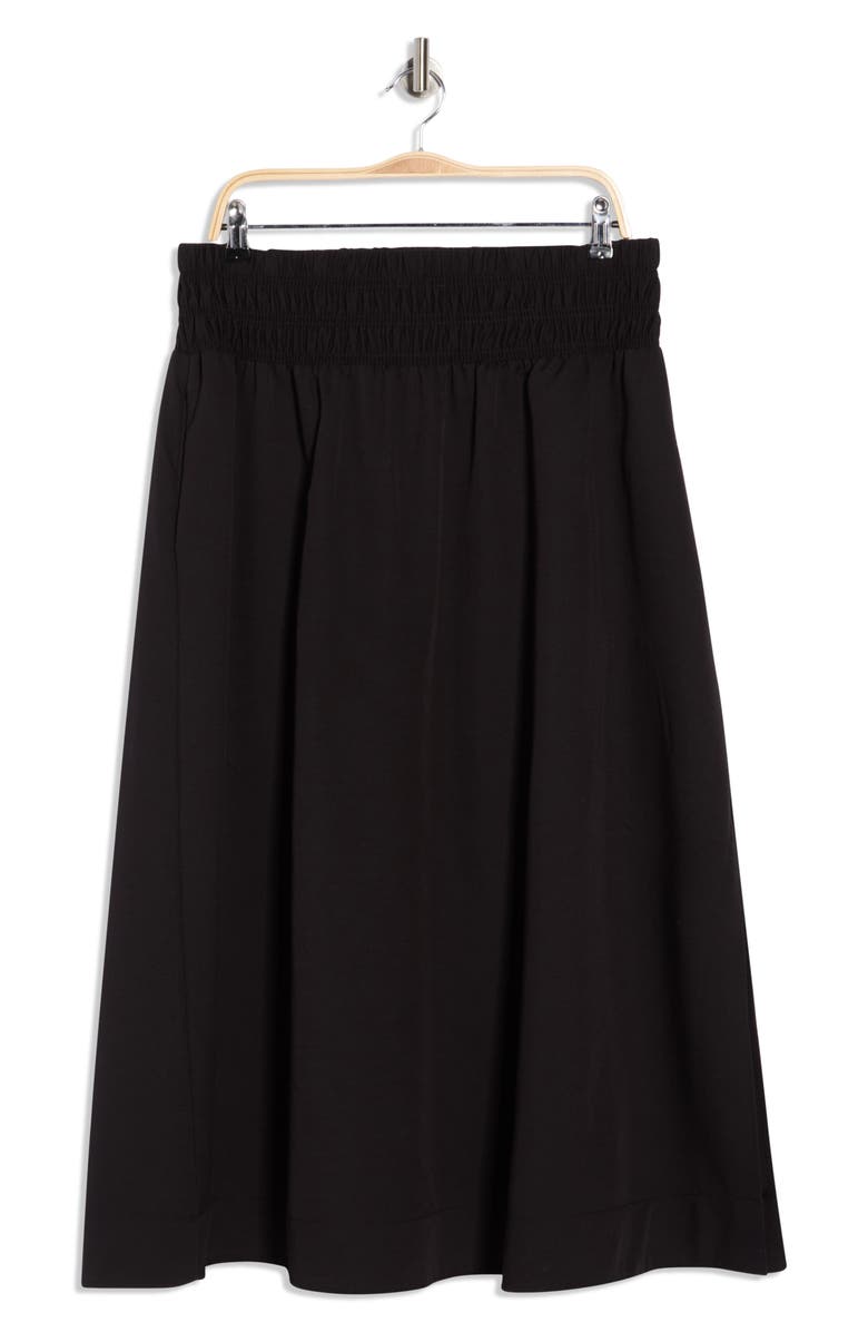Ellen Tracy Smocked Waist Maxi Skirt, Main, color, Black