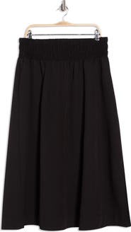 Ellen Tracy Smocked Waist Maxi Skirt
