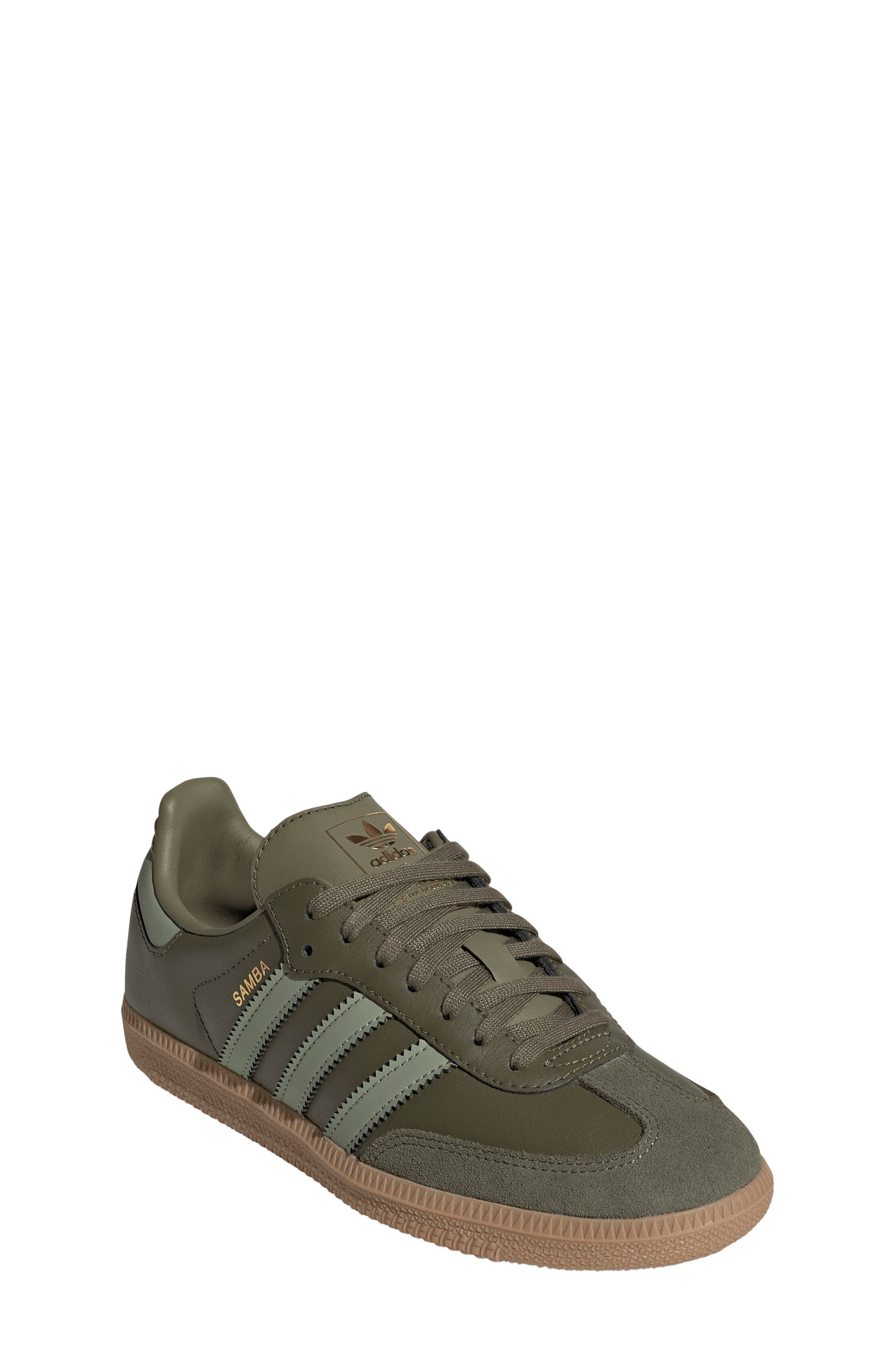 Kids' Samba OG Sneaker, Main, color, OLIVE STRATA/ TENT GREEN/ GUM