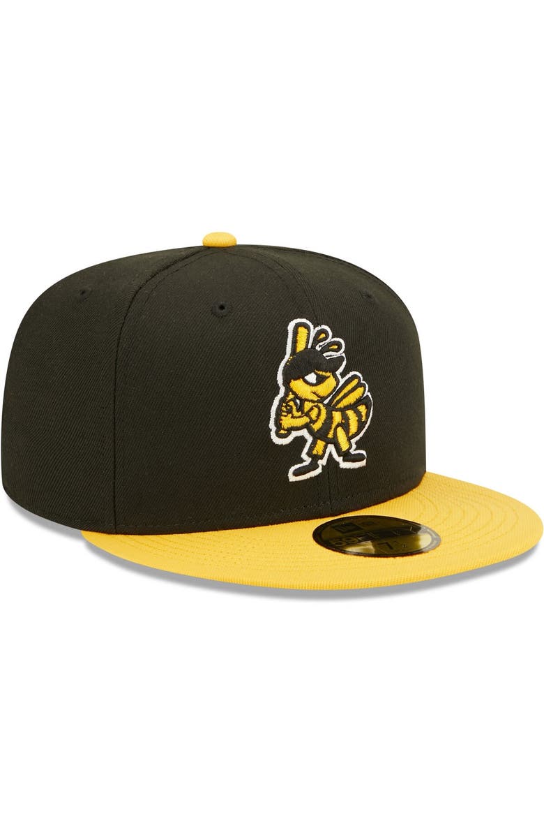 New Era Men's New Era Black Salt Lake Bees Alternate Logo 2 Authentic Collection 59FIFTY Fitted Hat, Alternate, color, 