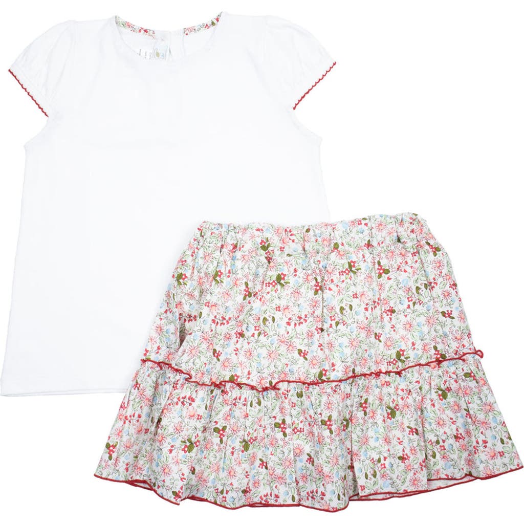 Cuclie Kids' Floral Ruffle Skort Set In Multi