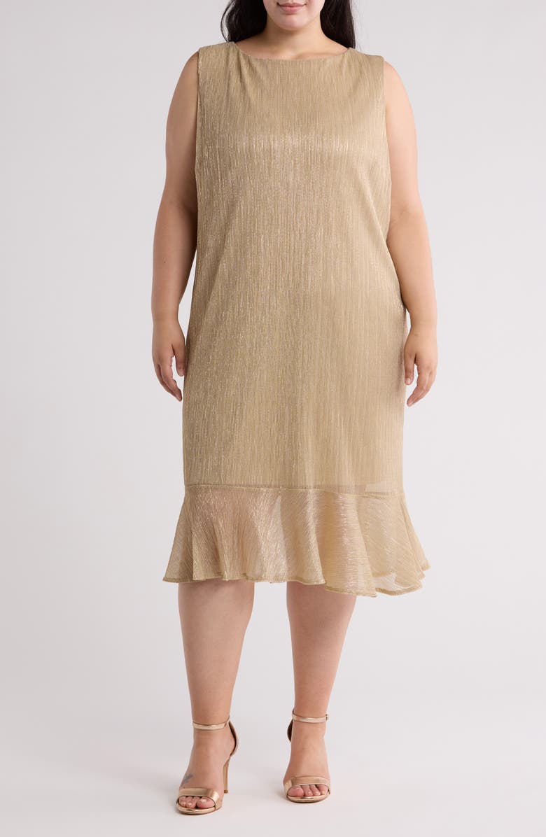 Marina Metallic Cocktail Dress with Jacket, Alternate, color, Gold