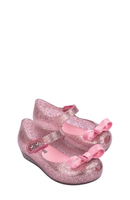 Mini Melissa Kids' Ultrabow Mary Jane in Pink Glitter 