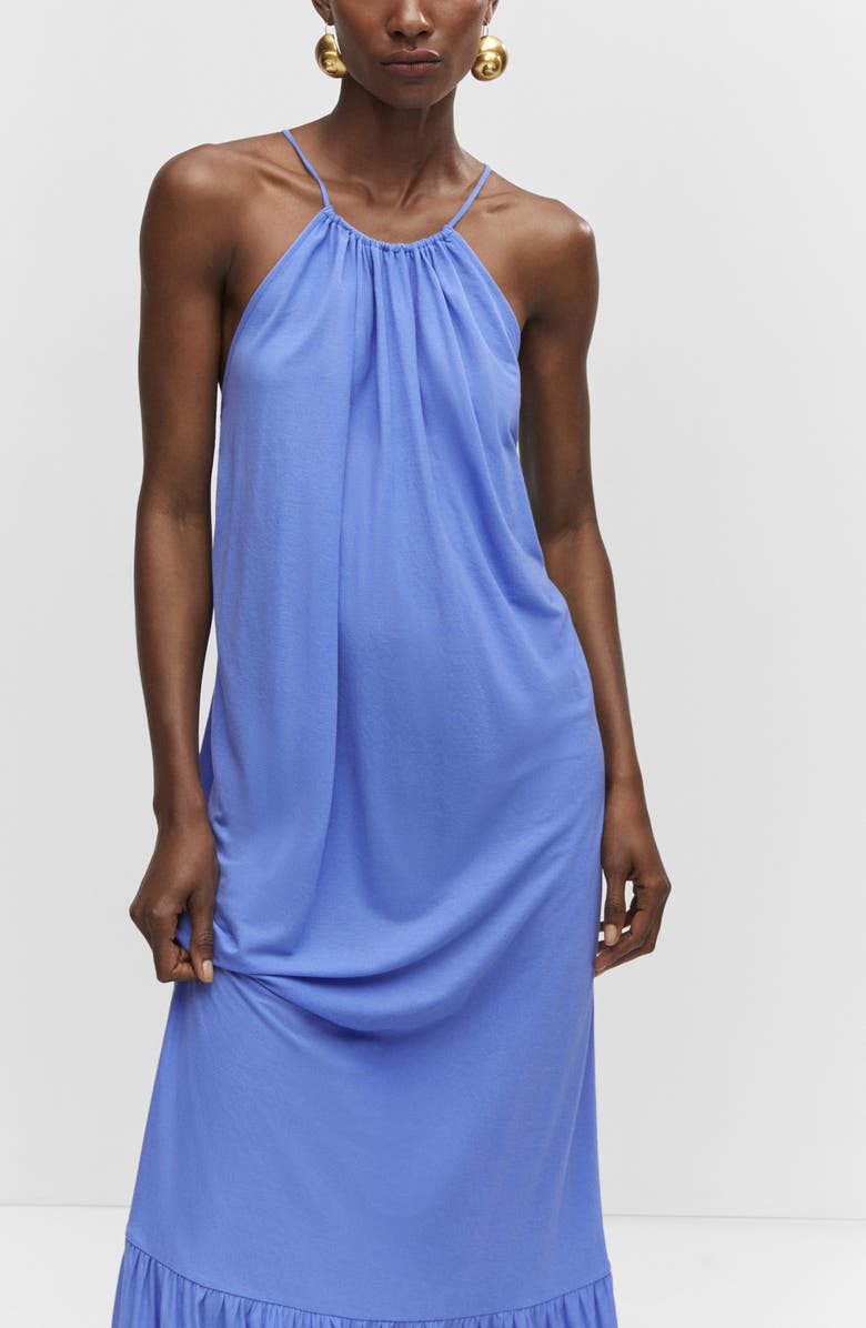 MANGO Cross Back Strap Maxi Dress, Alternate, color, 