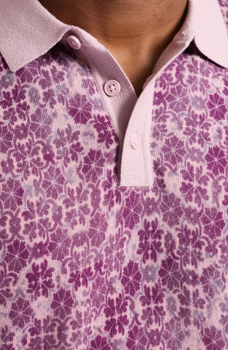 Robert Graham Johnny Collar Cotton Knit Polo, Alternate, color, Light Pink