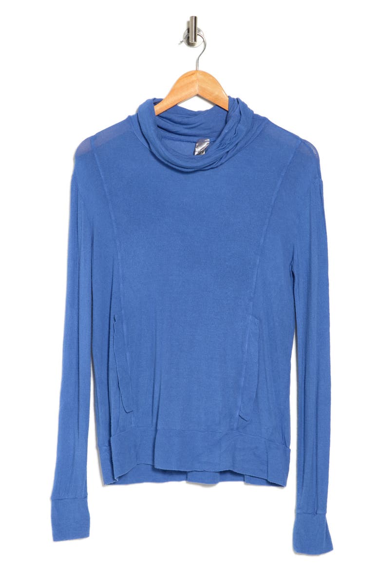 Turtleneck Banded Sweater, Alternate, color, BLUE PERENNIAL