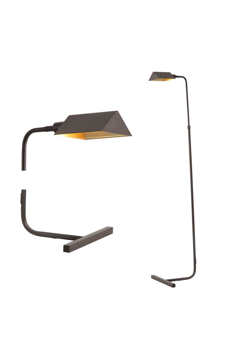 Cotys MidCentury Industrial Metal Adjustable Pharmacy LED Floor Lamp, Alternate, color, Oil Rubbed Bronze