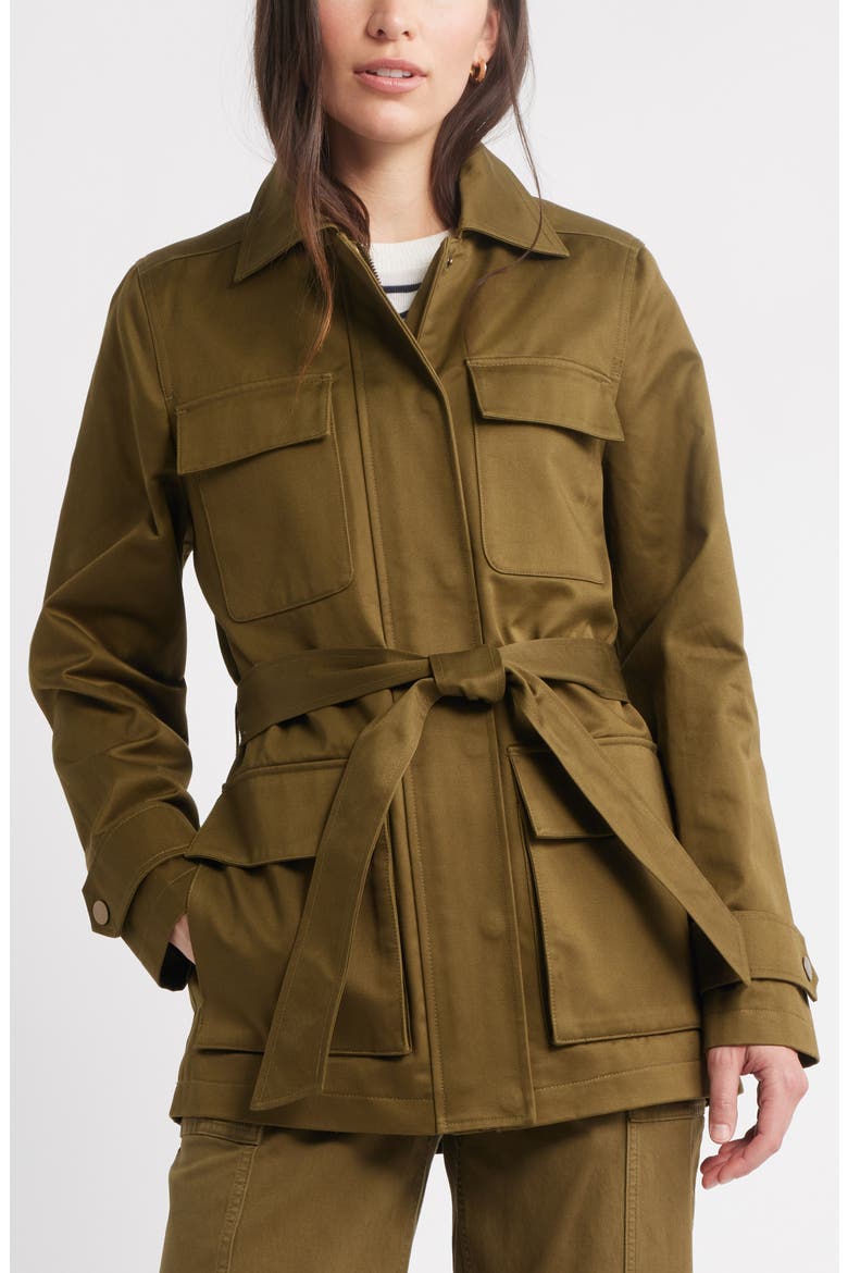 Utility Cotton Trench Coat, Alternate, color, OLIVE DARK