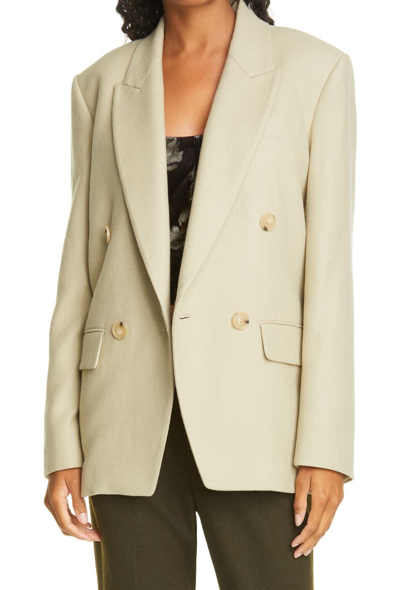 Double Breasted Flannel Blazer, Main, color, SEPIA