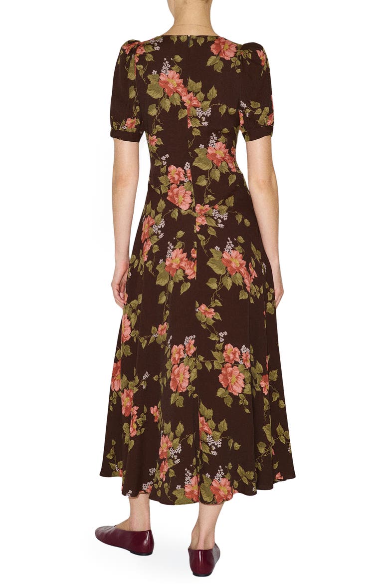 Naira Floral Midi Dress, Alternate, color, BARITONE