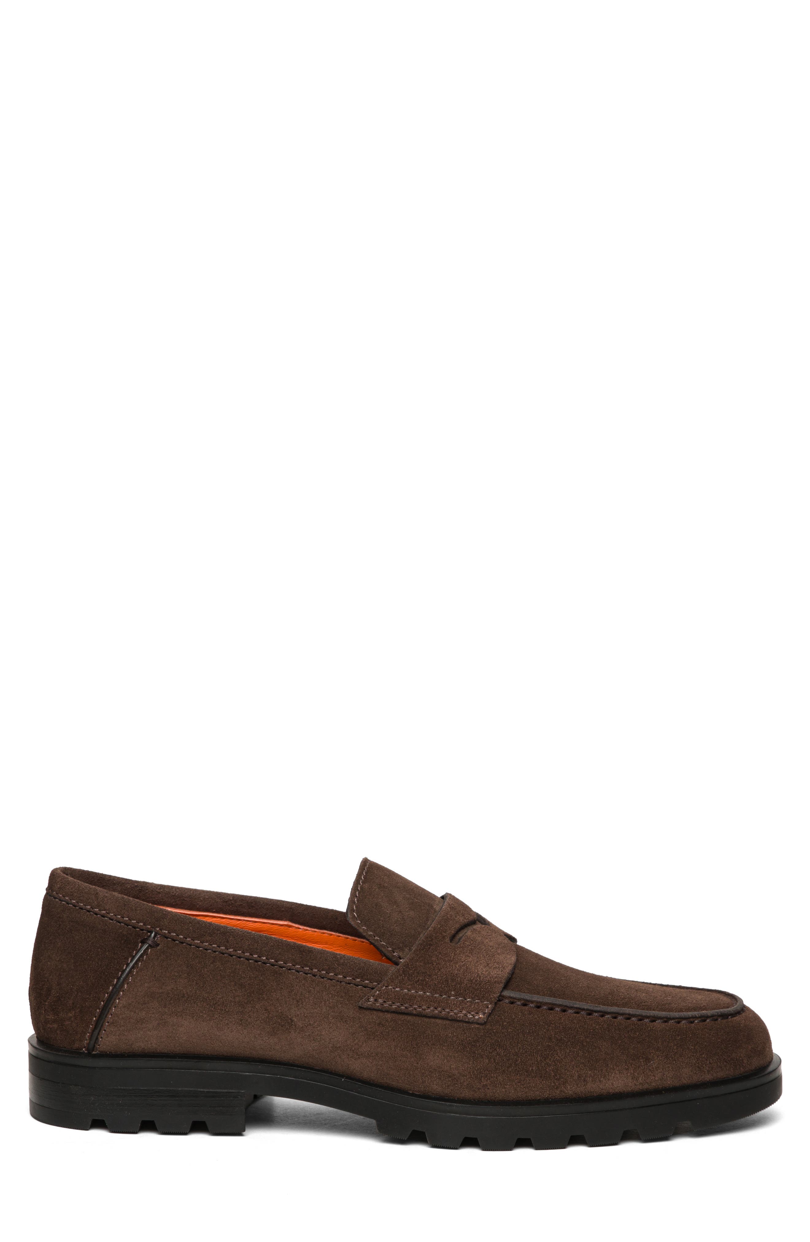 Santoni Rock Penny Loafer, Alternate, color, Dark Brown