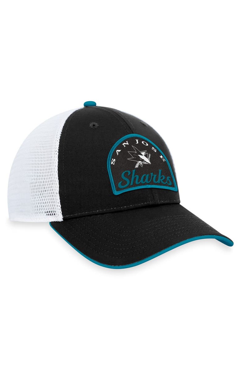 FANATICS Men's Fanatics Branded Black/White San Jose Sharks Fundamental Adjustable Hat, Alternate, color, Black