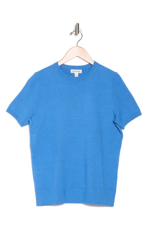 Nordstrom Slim Fit Short Sleeve Sweater In Blue Azurine