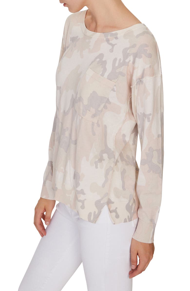 Sanctuary Pale Camo Cotton Blend Sweater, Alternate, color, 