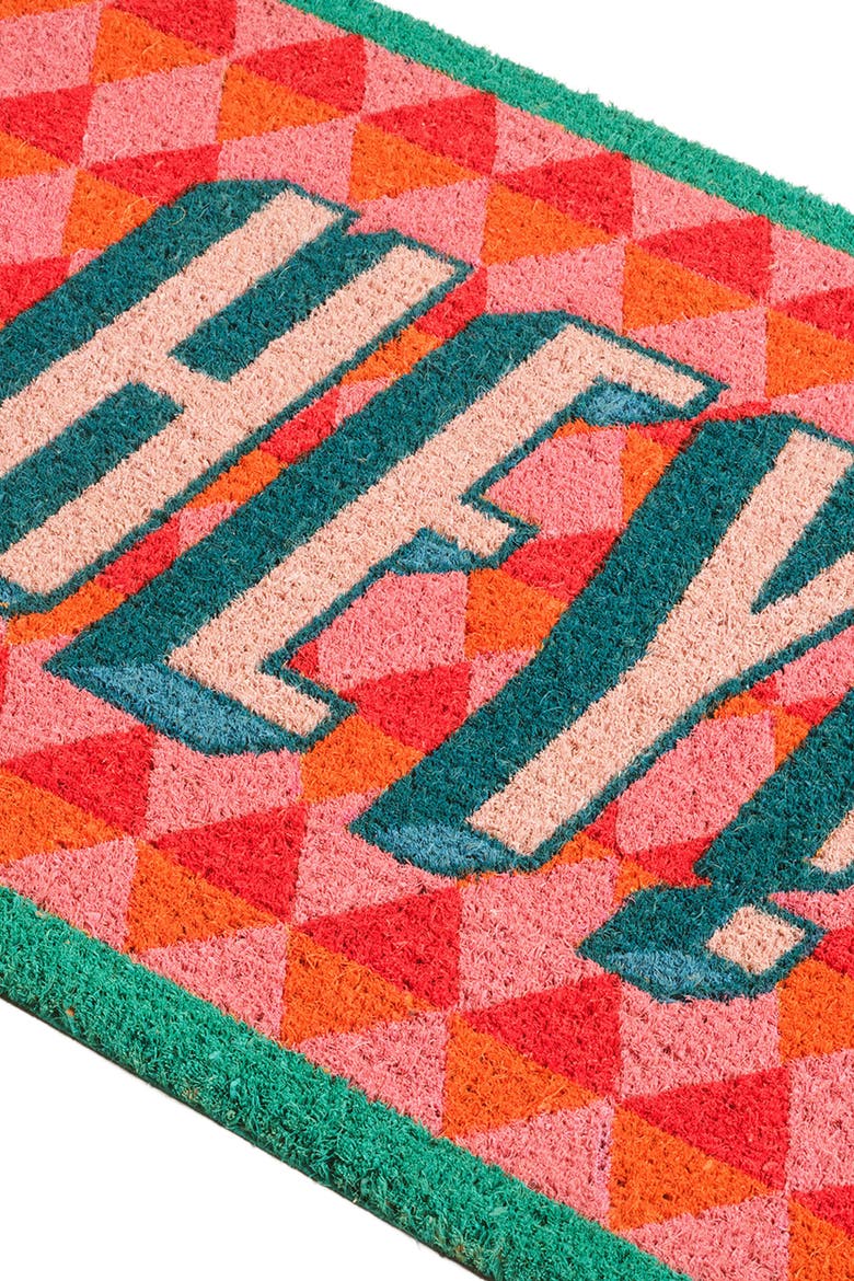 Kerala Hey Coir Doormat 18" x 30", Alternate, color, Pink