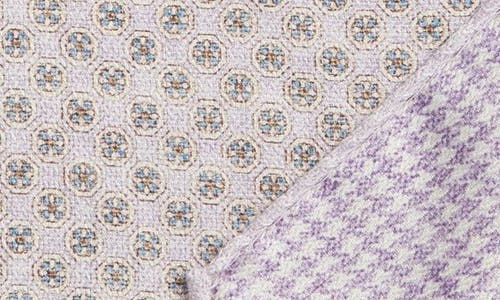 Jack Victor Claude Reversible Silk Pocket Square In Lavender