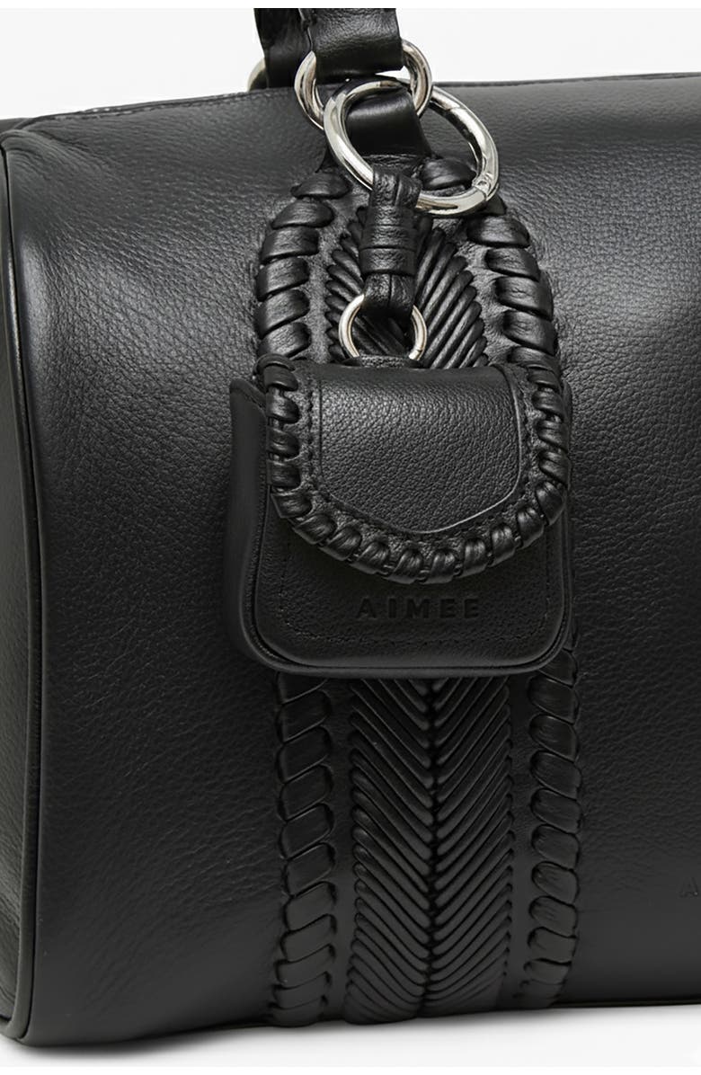 AIMEE All For Love Leather Bag Charm, Alternate, color, Black