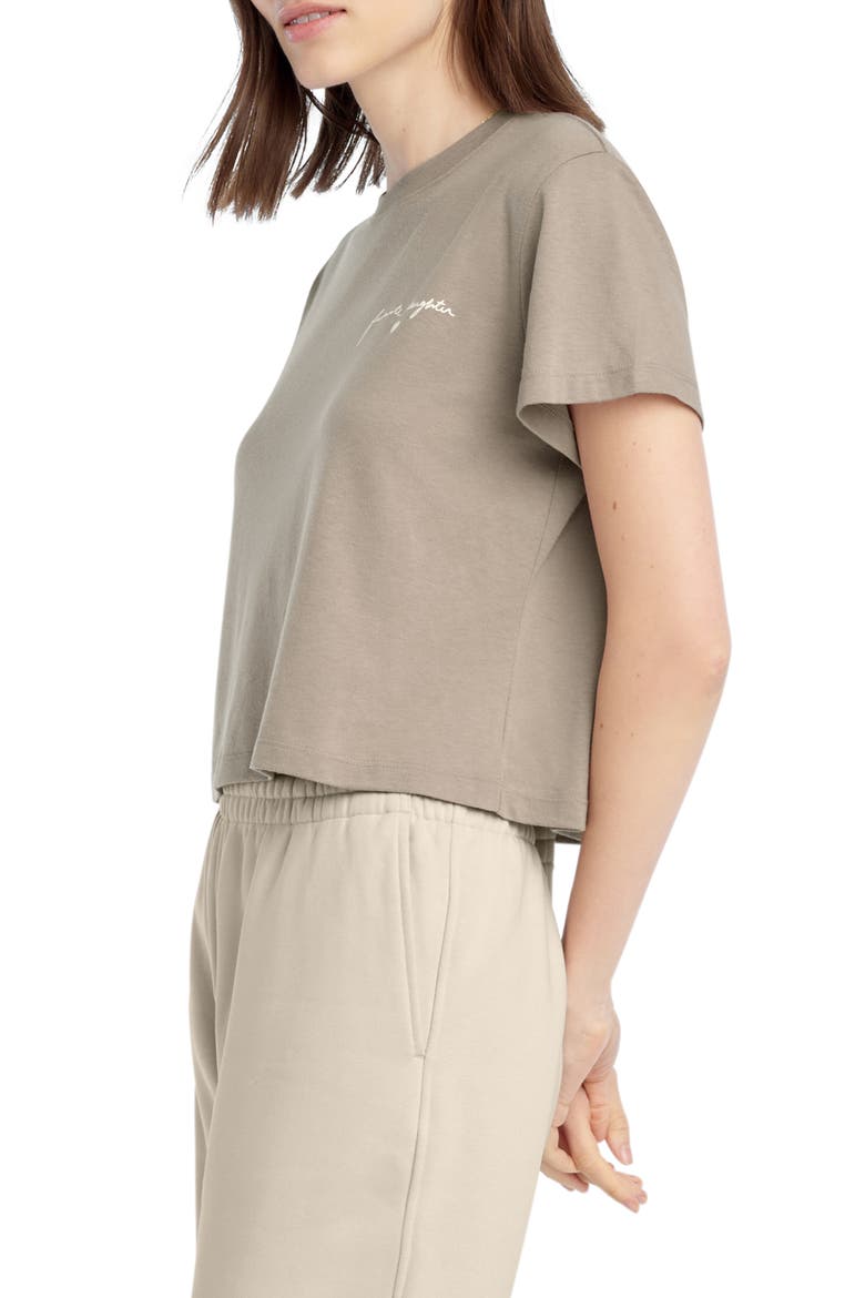 The Signature Crop Graphic T-Shirt, Alternate, color, SOFT TAUPE/ GARDENI
