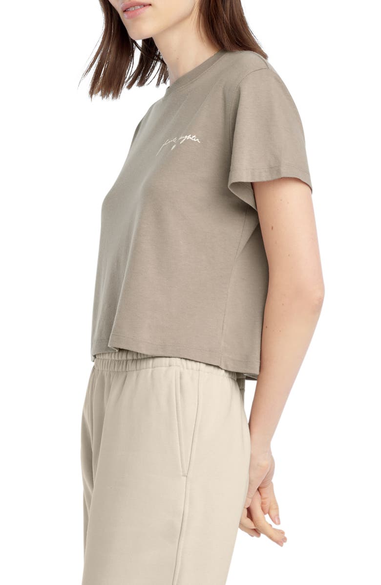Favorite Daughter The Signature Crop Graphic T-Shirt, Alternate, color, Soft Taupe/ Gardeni