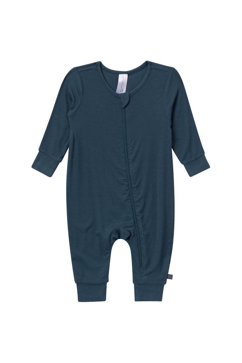 Long Sleeve Footless Rompers, Alternate, color, Blue