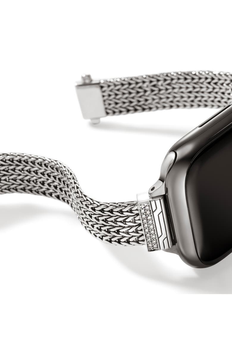 John Hardy Smart Watch Strap Diamond Pave, 12mm, Alternate, color, Silver