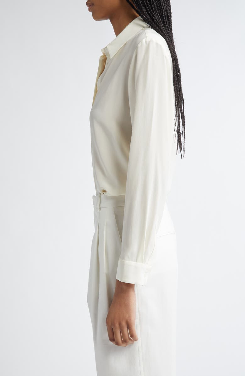 PARTOW Edie Silk Crêpe de Chine Buttton-Up Shirt, Alternate, color, Ivory