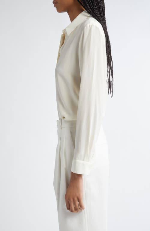 Partow Edie Silk Crêpe De Chine Buttton-up Shirt In Ivory
