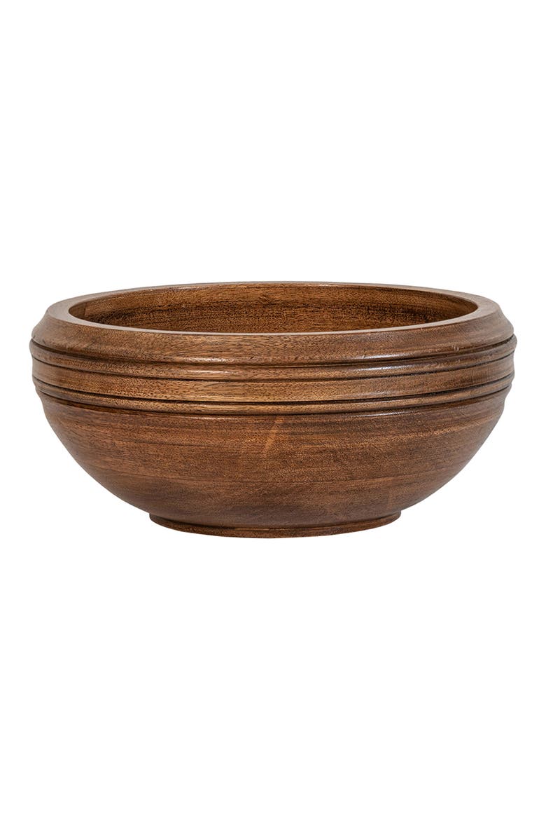 Bilbao Wood 12-Inch Serving Bowl, Main, color, BROWN