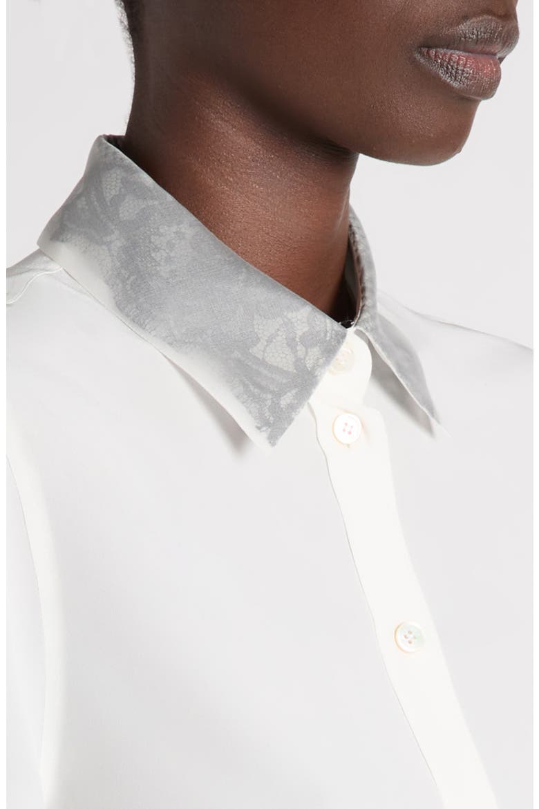 Silk Shirt with Lace Trim, Alternate, color, LIGHT IVORY