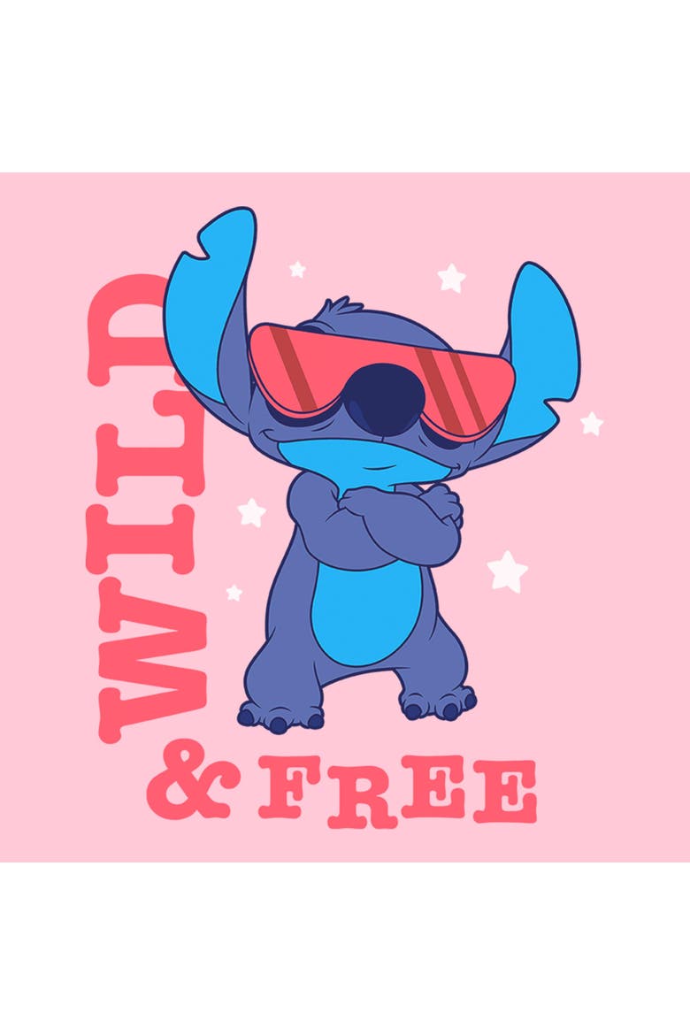 Girl's Lilo & Stitch Wild and Free Pose  Graphic T-Shirt, Alternate, color, Light Pink