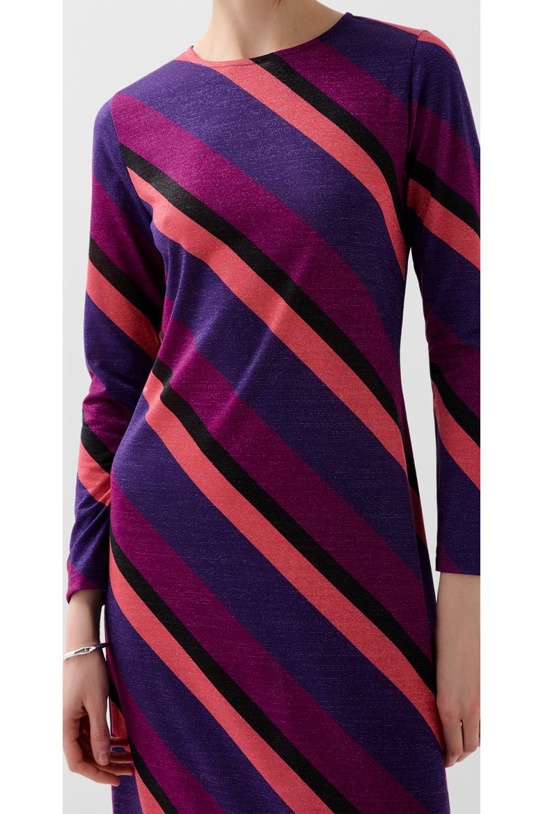 Stripes Lurex  Jersey Dress, Alternate, color, Purple