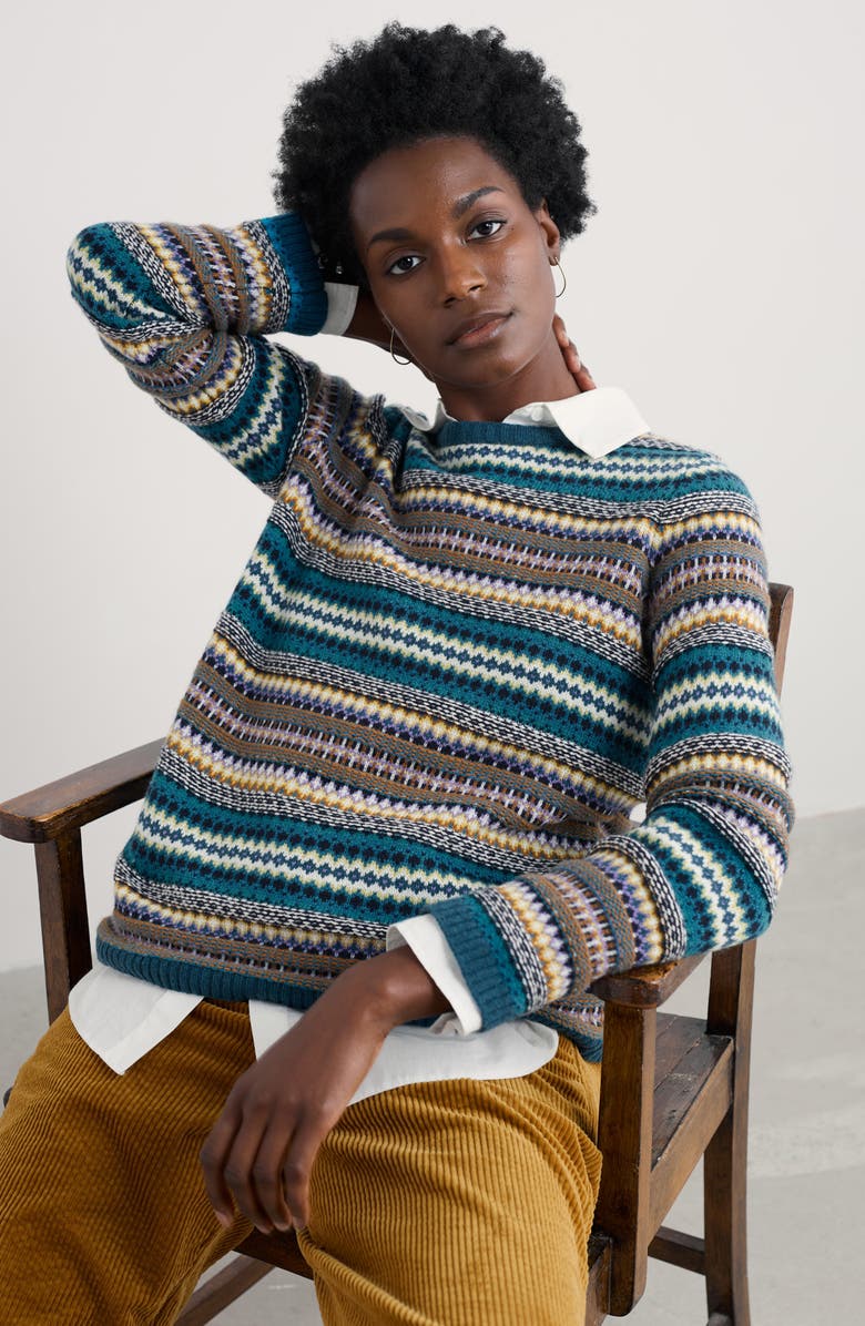 Seasalt Cornwall Percella Cove Fair Isle Merino Wool Blend Sweater, Alternate, color, 