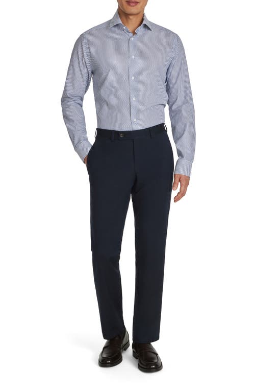 Jack Victor Aaron Stripe Cotton Button-up Shirt In Navy