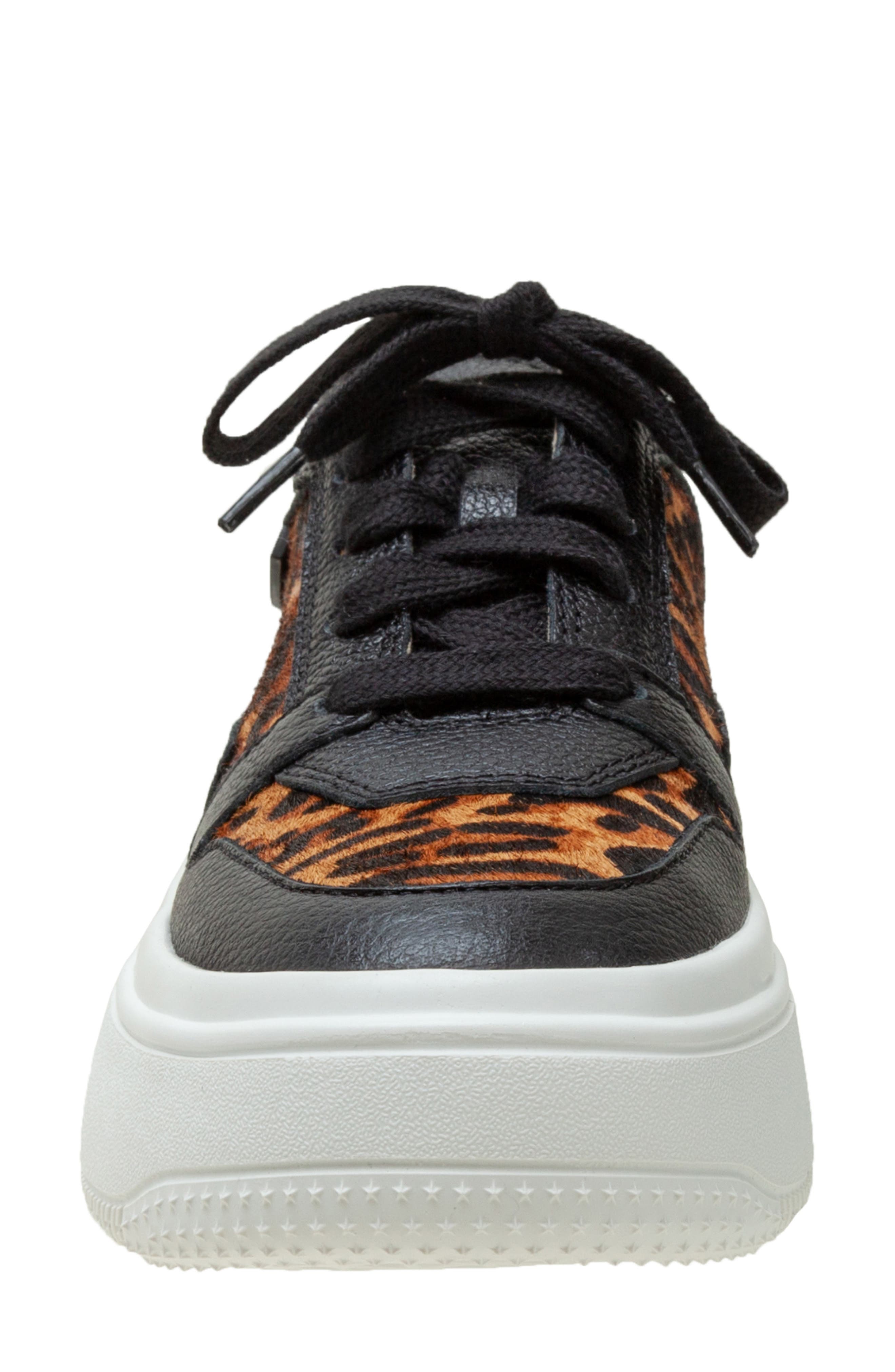 Linea Paolo Gains Genuine Calf Hair Platform Sneaker, Alternate, color, Black/ Cognac-Black