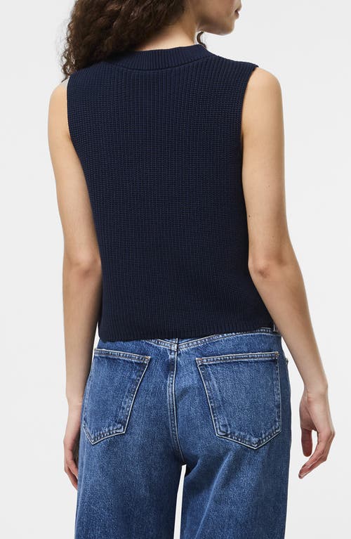 French Connection Mozart Crop Sweater Vest In Blue