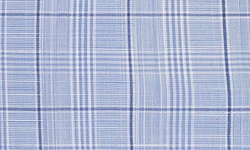David Donahue Plaid Pima Cotton Dobby Dress Shirt In Sky