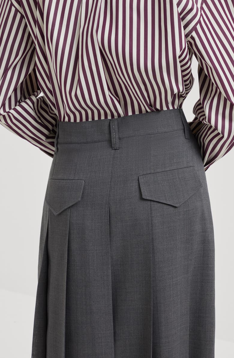 Brunello Cucinelli Long pleated skirt, Alternate, color, Anthracite