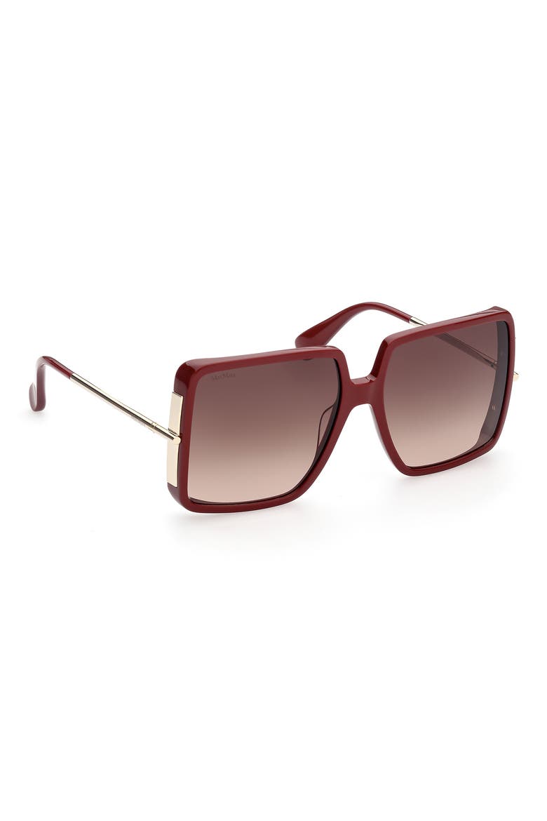 58mm Gradient Square Sunglasses, Alternate, color, SHINY RED / GRADIENT BROWN