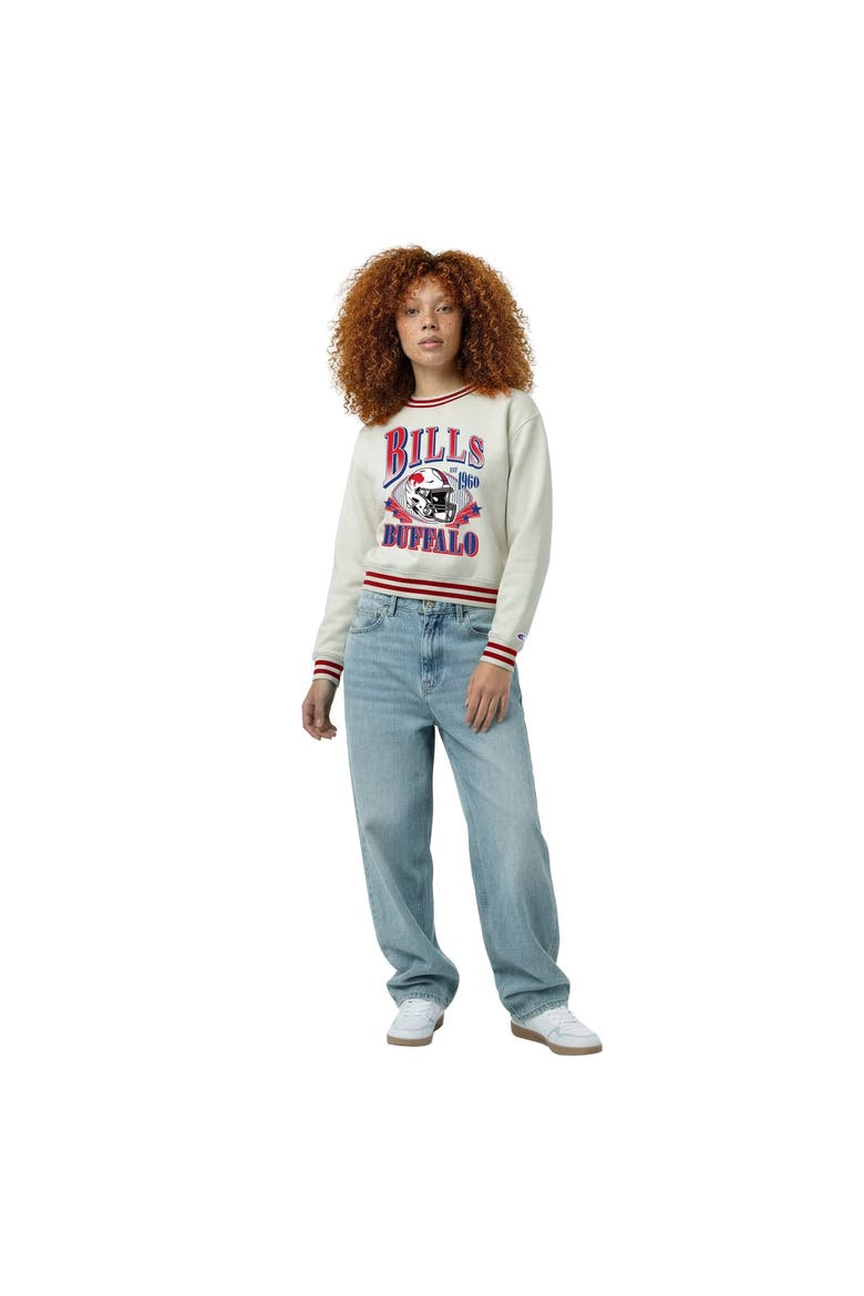 Women's Champion  Cream Buffalo Bills Reverse Weave Fleece Sweatshirt, Main, color, Cream